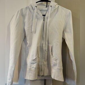 White zip-up jacket